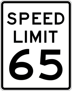 65 Speed Limit Sign