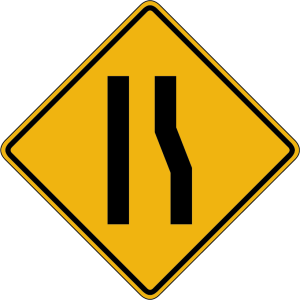 Right Lane Ends sign