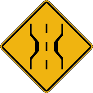 NARROW BRIDGE OR UNDERPASS AHEAD